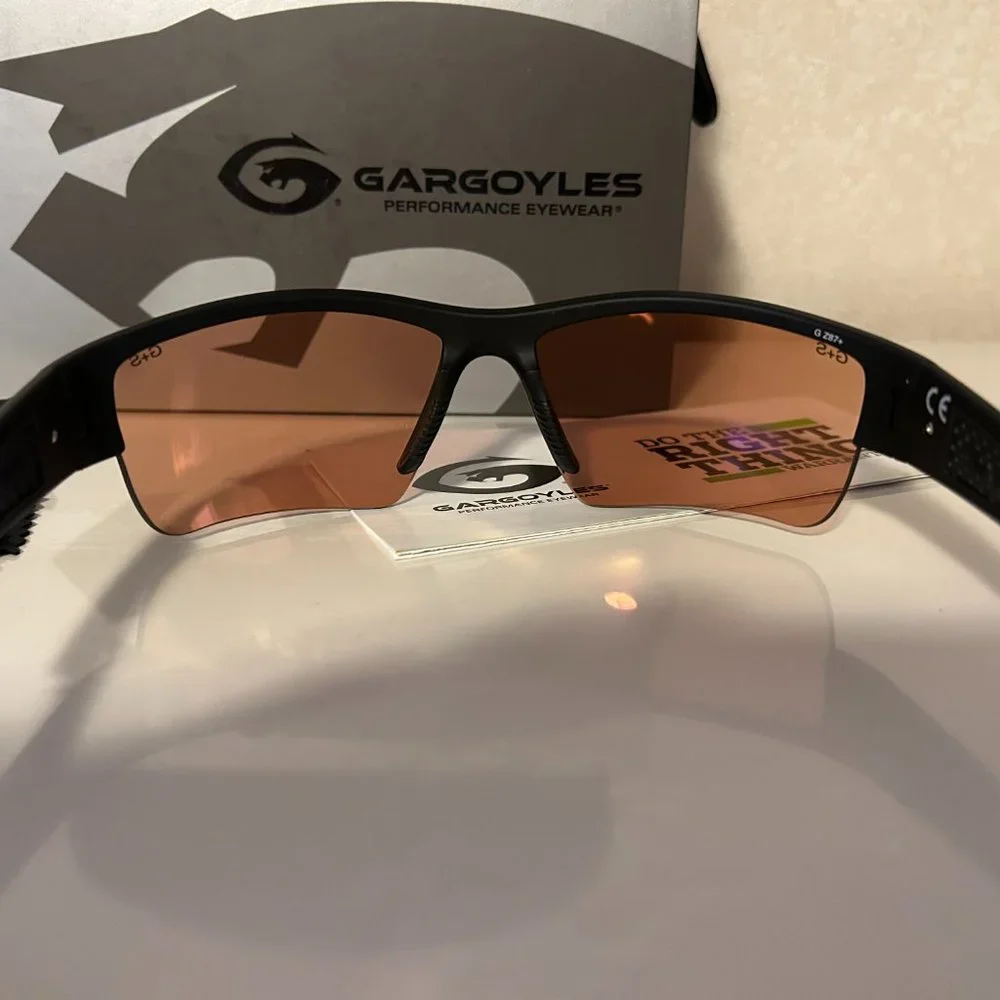 NEW GARGOYLES  Black Ballistic-Rated Anti-reflective Wraparound Sunglasses NEW